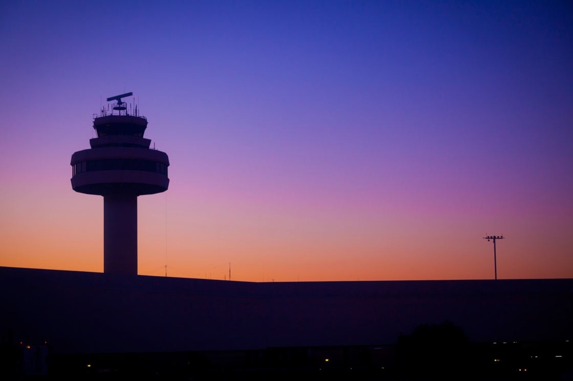 'Airport Control Tower at a Beautiful Sunset' - Balearic Islands